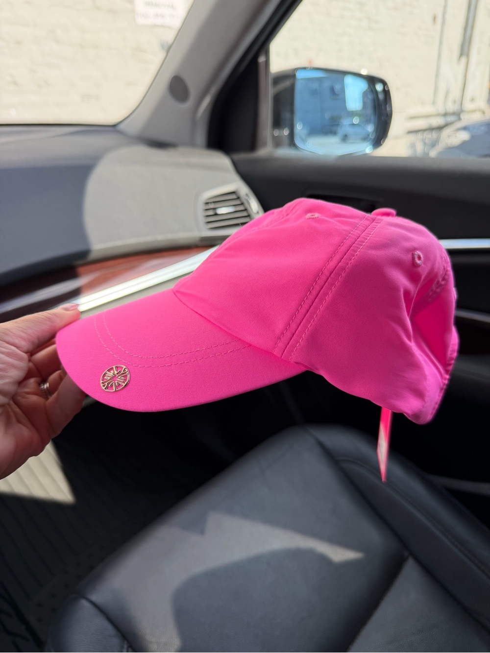 BRAND NEW Lilly Pulitzer Hot Pink Baseball Cap with Gold Accent